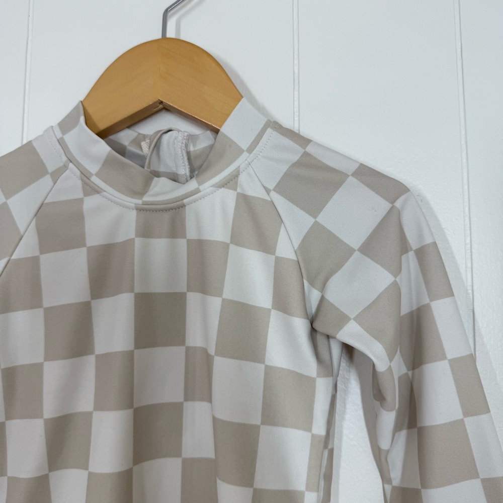 Brixton Phoenix Cream Checkered Rash Guard - Picture 10 of 13